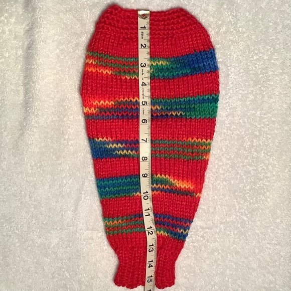 Hand knit doggie sweater. NWOT - Picture 4 of 5